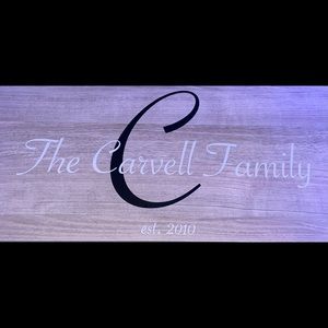 Last name wooden sign decor
